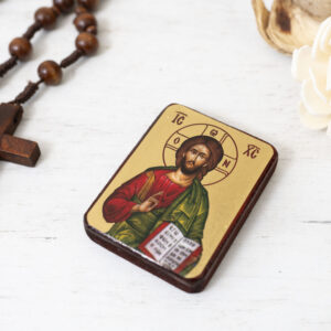 Jesus Christ Miniature Handmade Wooden Icon so small that you always have it with you