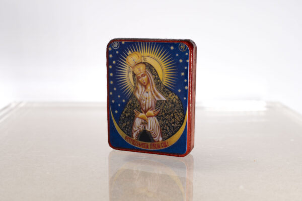 Virgin Mary of the Stars,Miniature Handmade Wooden Icon so small that you always have it with you - Image 6