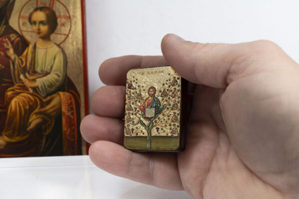 The Vine Miniature Handmade Wooden Icon so small that you always have it with you