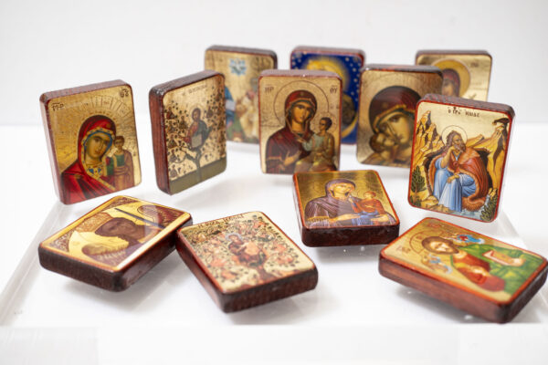 Virgin Mary of seven Swords Miniature Handmade Wooden Icon so small that you always have it with you - Image 6