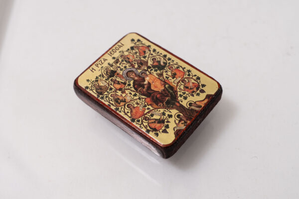 Theotokos Root of Jesse Miniature Handmade Wooden Icon so small that you always have it with you - Image 2