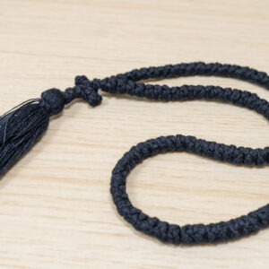 Prayer Rope 100 Knots in authentic black wool with tassel Orthodox komboskini