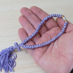 Prayer Rope 50 Knots in lilac light purple with white beads Orthodox komboskini
