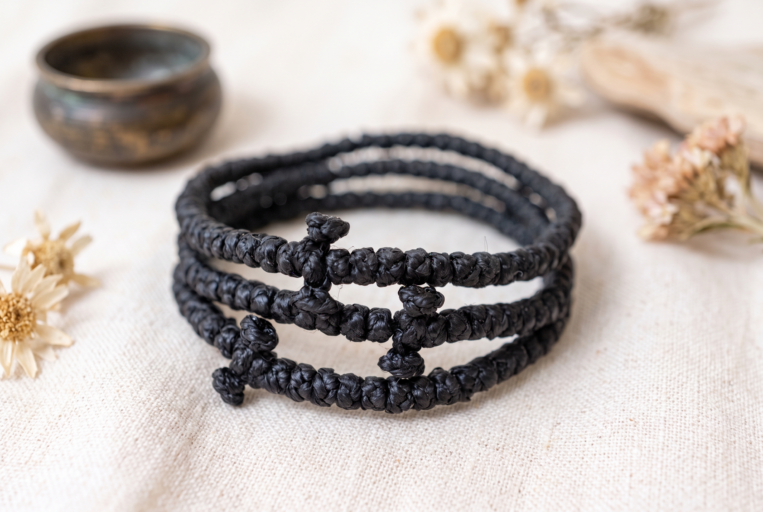 orthodox prayer rope, authentic prayer rope, black prayer rope bracelet, komboskini bracelet, orthodox komboskini, black komboskini, greek orthodox rosary, christian wrist prayer rope, monastic handiwork, handmade prayer rope, adjustable prayer bracelet, greek christian gift, Komboskini, Tschotki, orthodoxe Gebetskette, Tchotki, chapelet orthodoxe